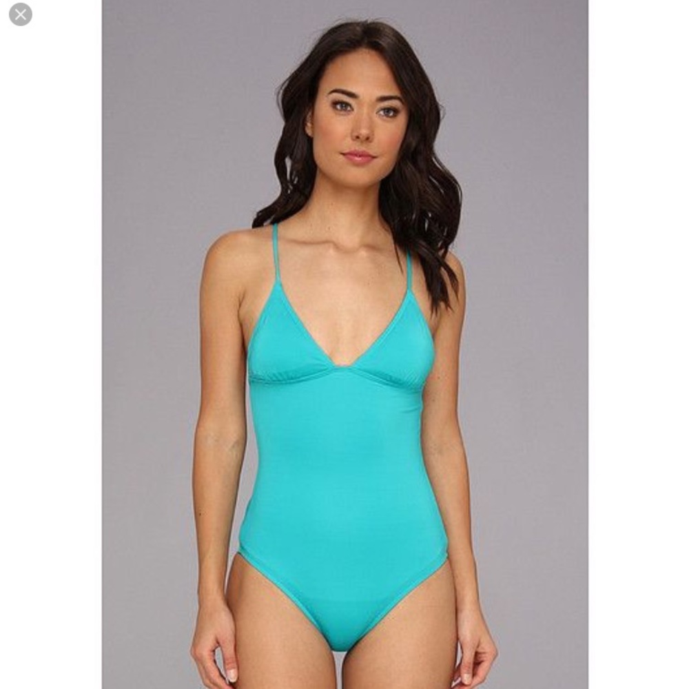 Volcom simply solid TEAL swimsuit. NWT reversible